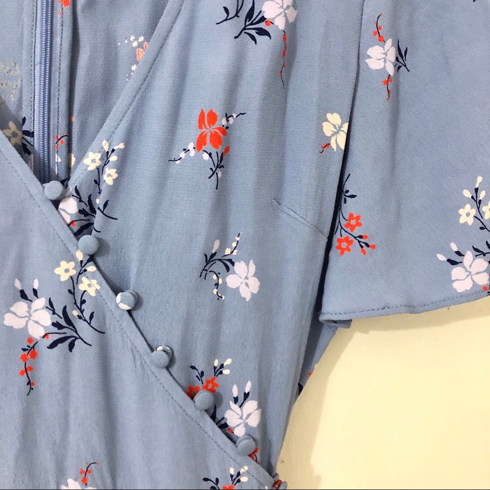Madewell button wrap midi dress aloha floral - Picture 8 of 8